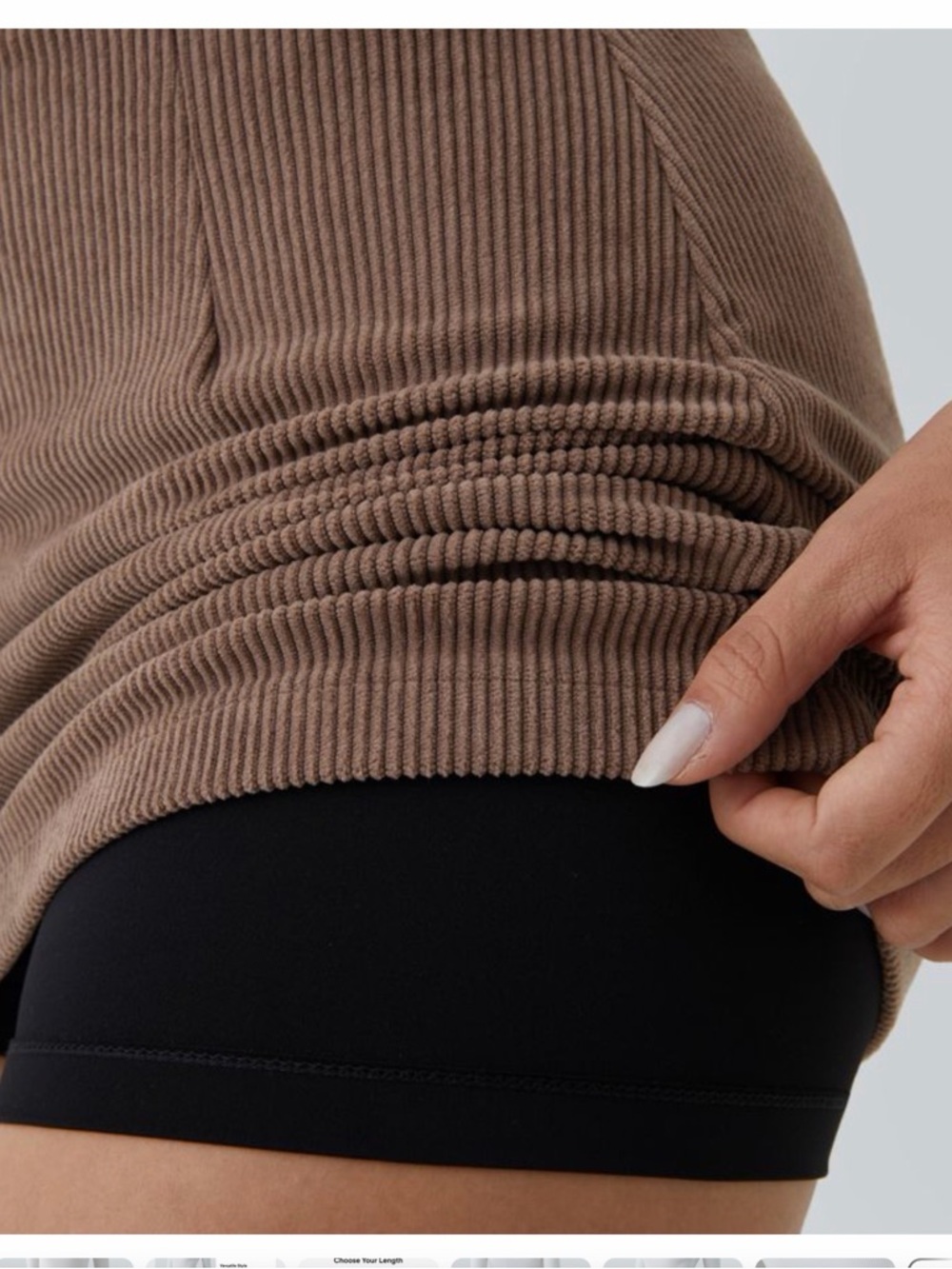 HALARA Ribbed Corduroy Mini Skirt in Taupe - Picture 5 of 6